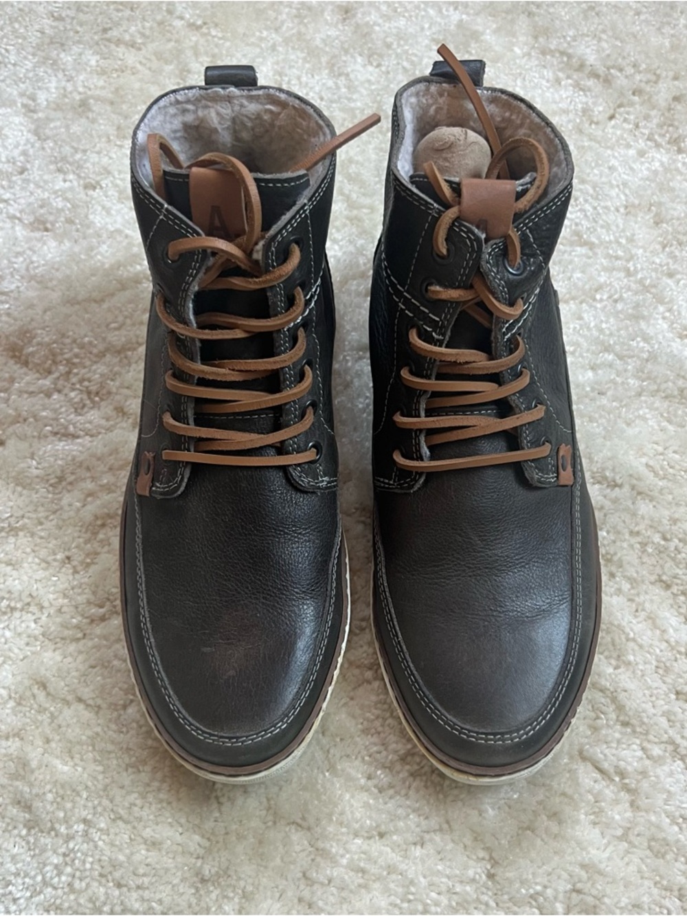 Aldo Black Leather Chukka Boots with Tan Laces